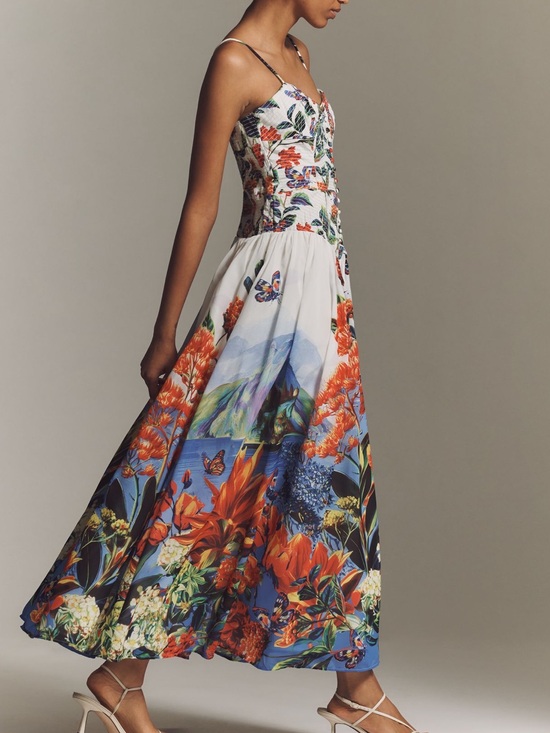 Anthropologie Dresses & Skirts - ✨Anthropologie Muse Basque Waist Midi Dress Sleeveless Sweetheart New Small